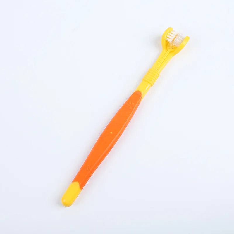 3-Sided Pet Toothbrush for Dogs and Cats – Deep Cleaning Dental Care