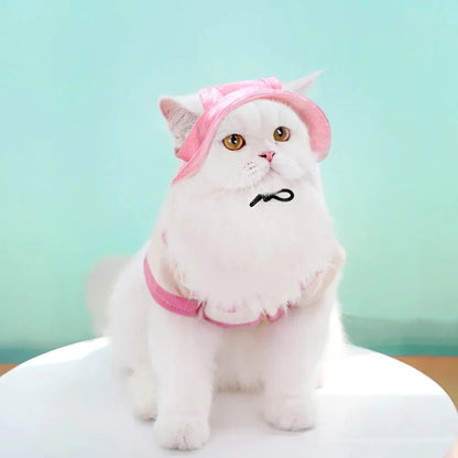 Breathable Pet Sunhat with Open Ears and Adjustable Strap